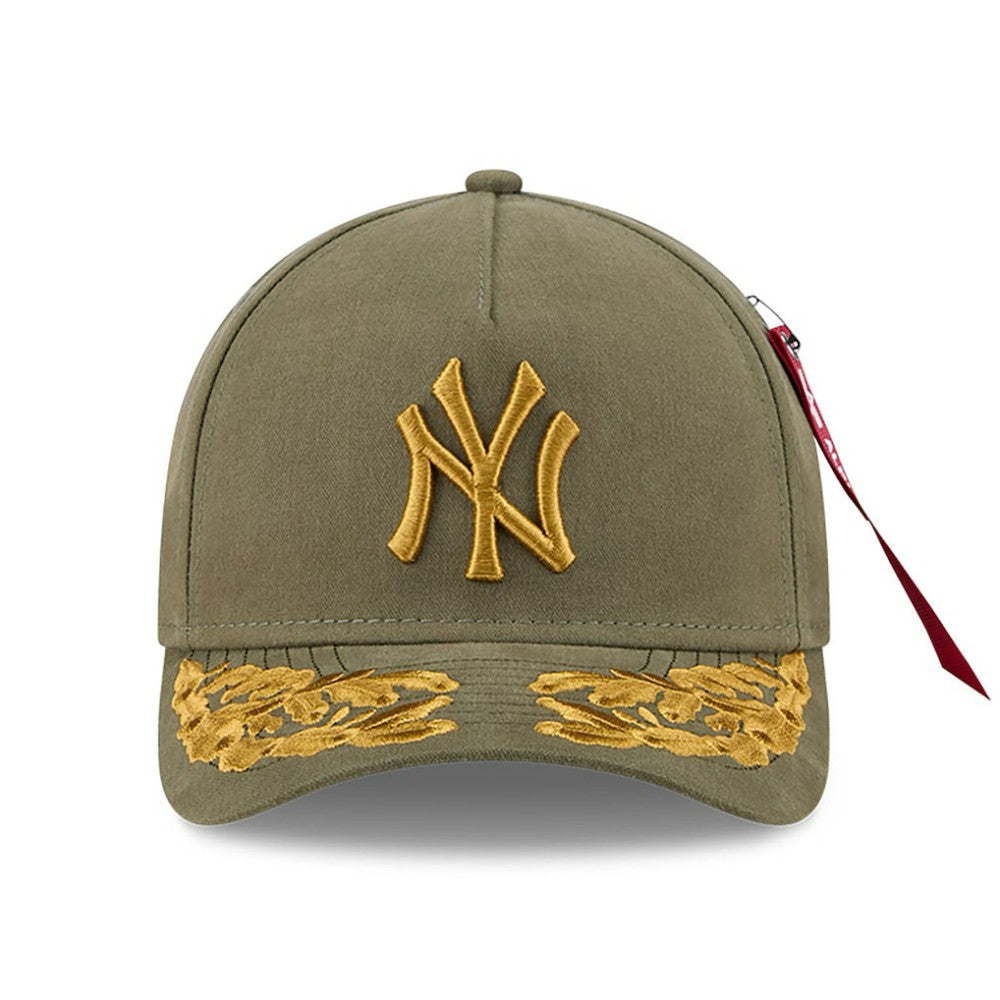 New York Yankees x Alpha Industries A-Frame 9FORTY Adjustable Hat - Olive | New Era