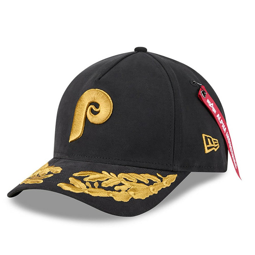 Philadelphia Phillies x Alpha Industries A-Frame 9FORTY Adjustable Hat - Black | New Era