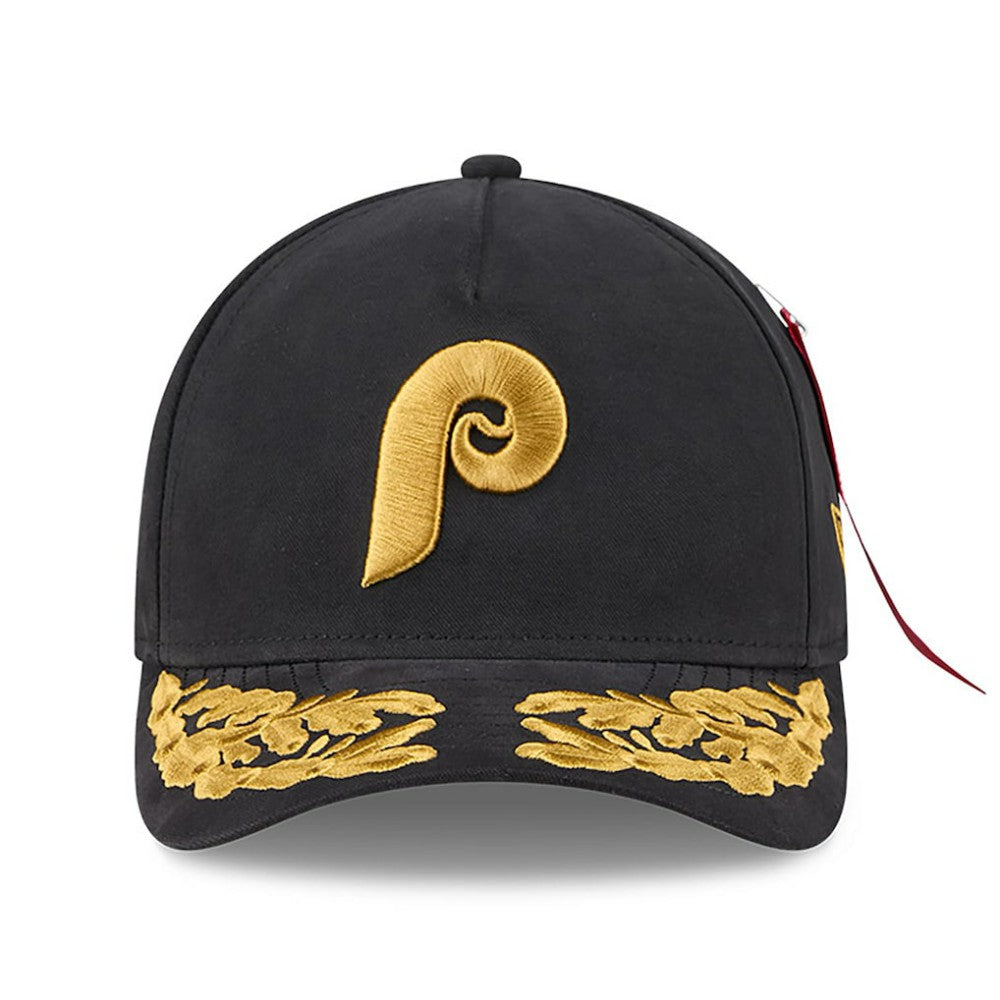 Philadelphia Phillies x Alpha Industries A-Frame 9FORTY Adjustable Hat - Black | New Era