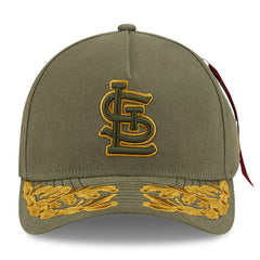 St. Louis Cardinals x Alpha Industries A-Frame 9FORTY Adjustable Hat - Olive | New Era
