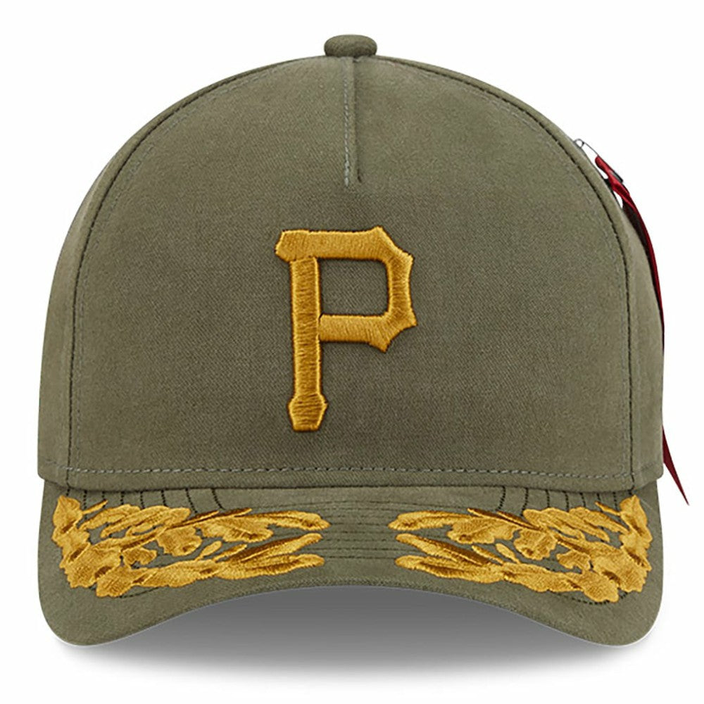 Pittsburgh Pirates x Alpha Industries A-Frame 9FORTY Adjustable Hat - Olive | New Era