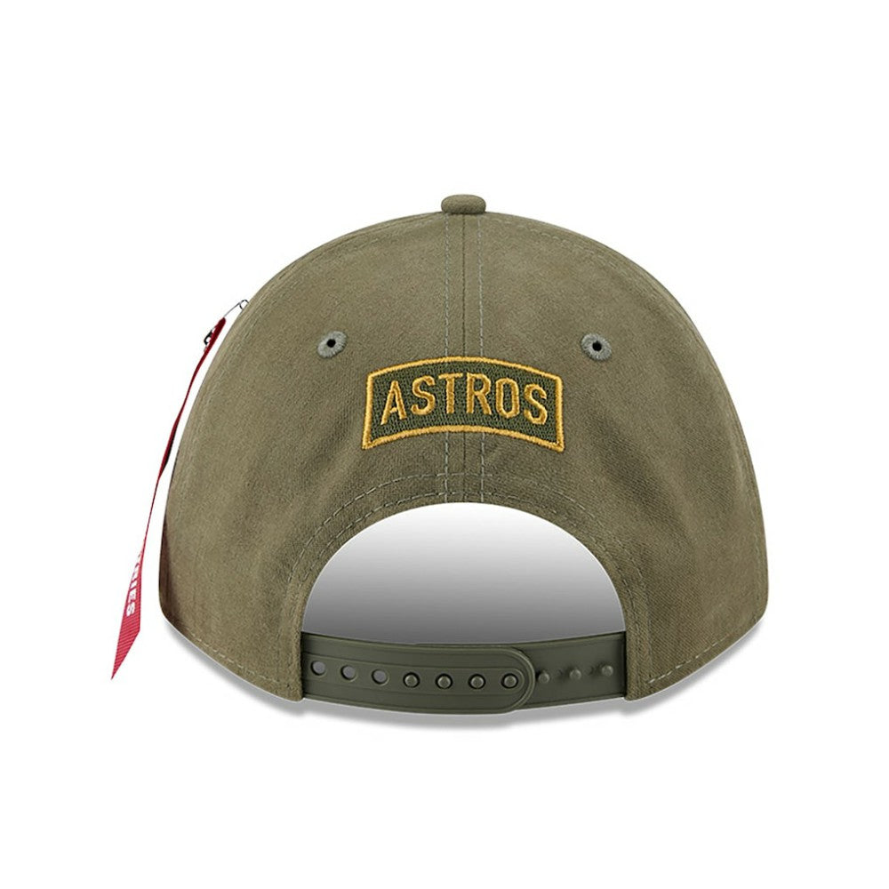 Houston Astros x Alpha Industries A-Frame 9FORTY Adjustable Hat - Olive | New Era