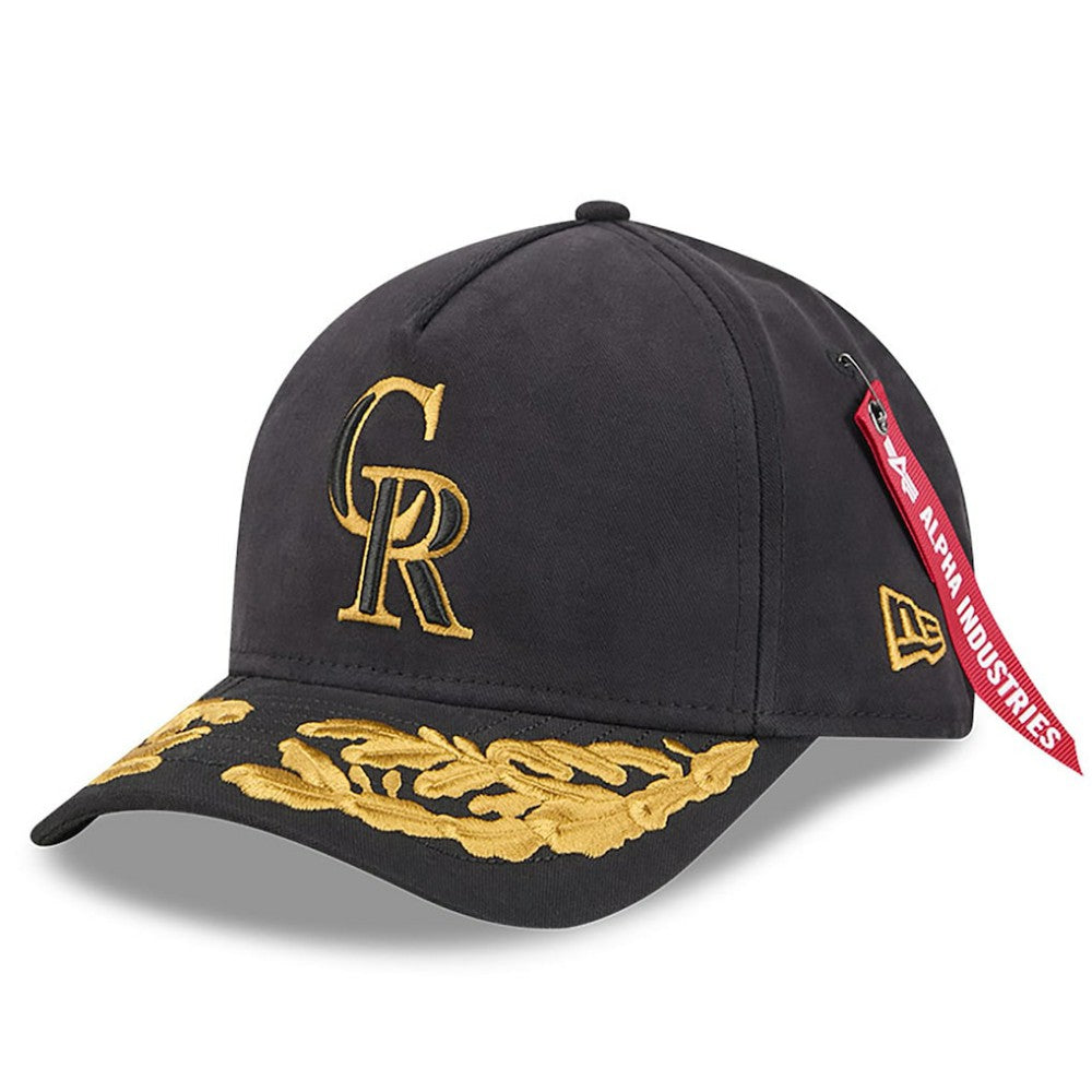 Colorado Rockies x Alpha Industries A-Frame 9FORTY Adjustable Hat - Black | New Era