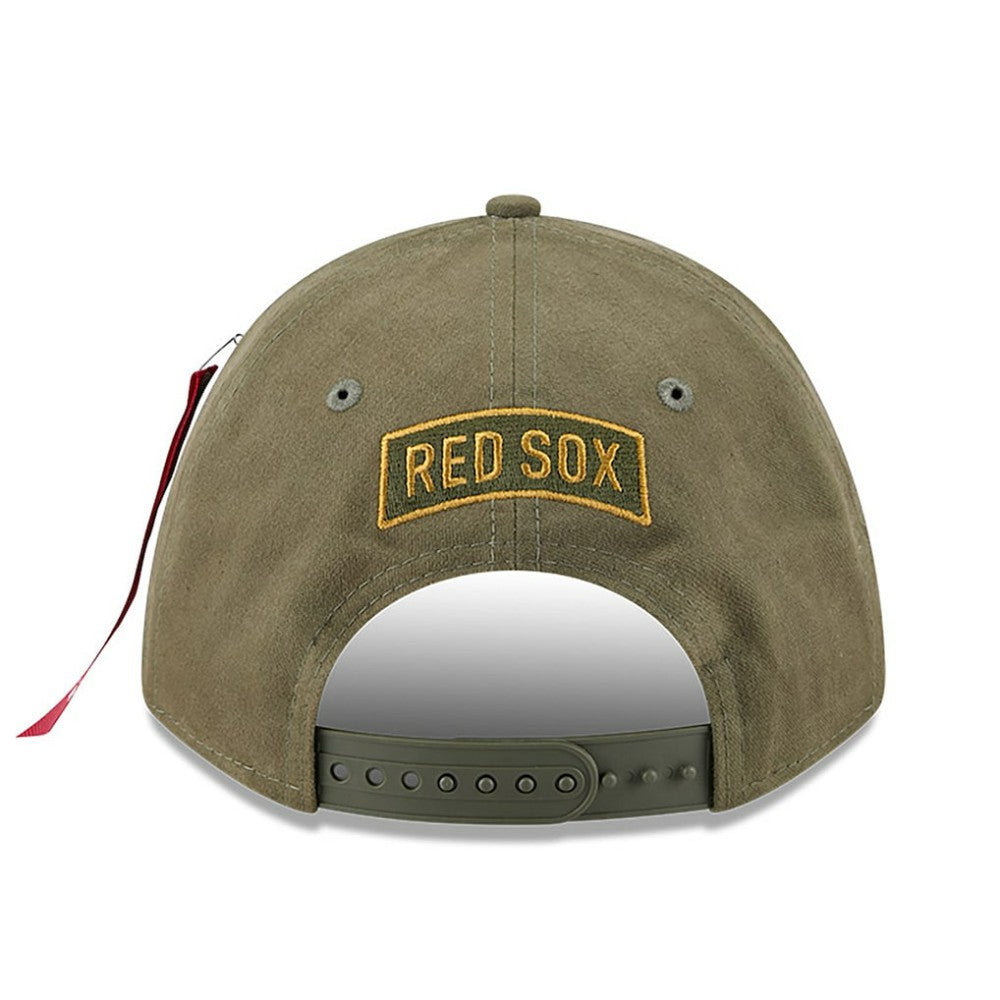Boston Red Sox x Alpha Industries A-Frame 9FORTY Adjustable Hat - Olive | New Era