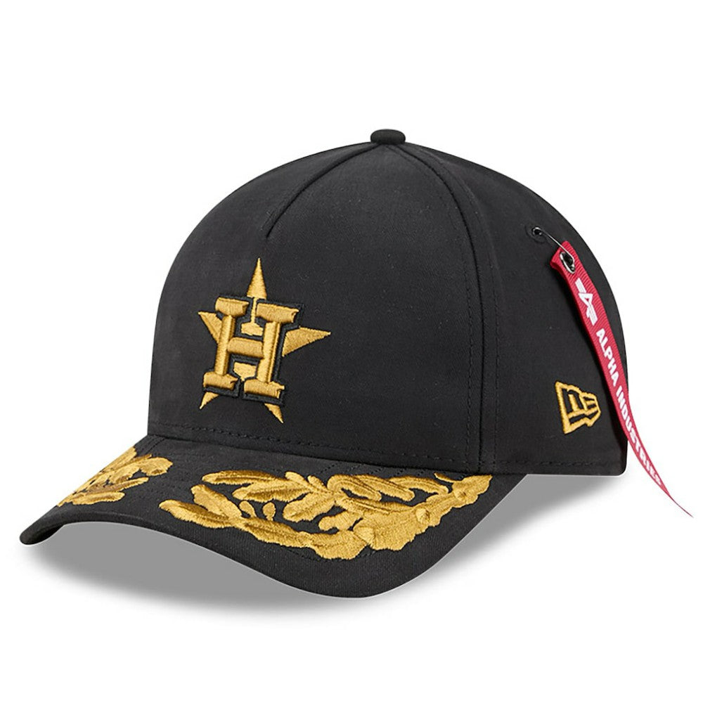 Houston Astros x Alpha Industries A-Frame 9FORTY Adjustable Hat - Black | New Era