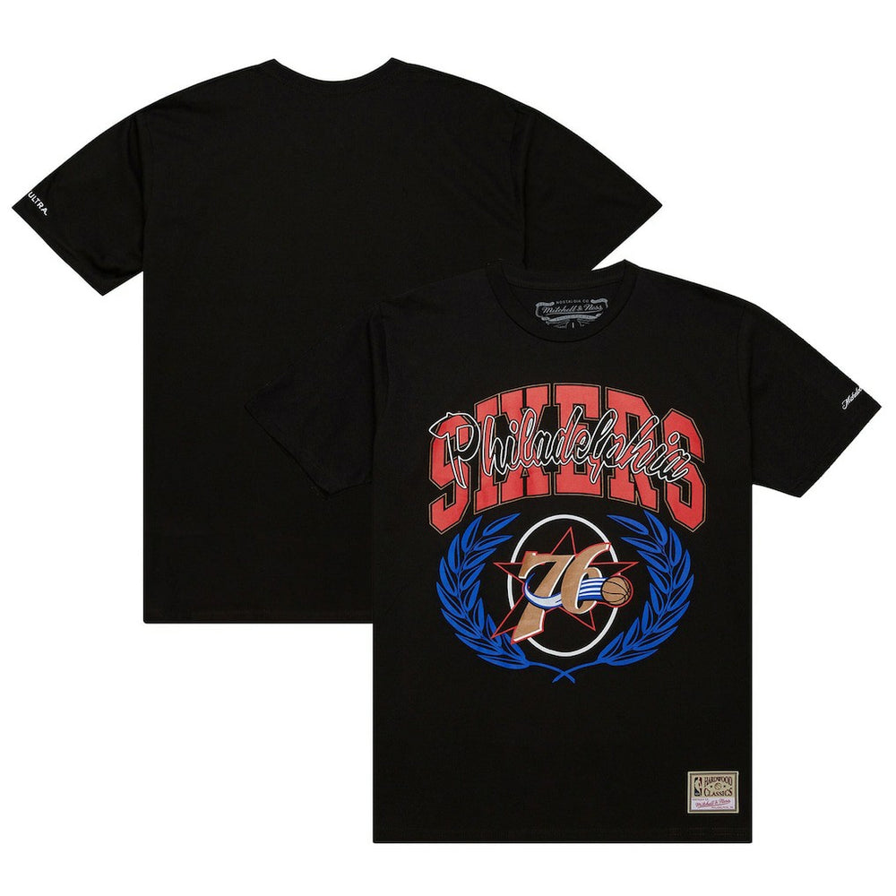 Philadelphia 76ers NBA x Michelob Ultra Rewind II T-Shirt - Black | Mitchell & Ness for sale