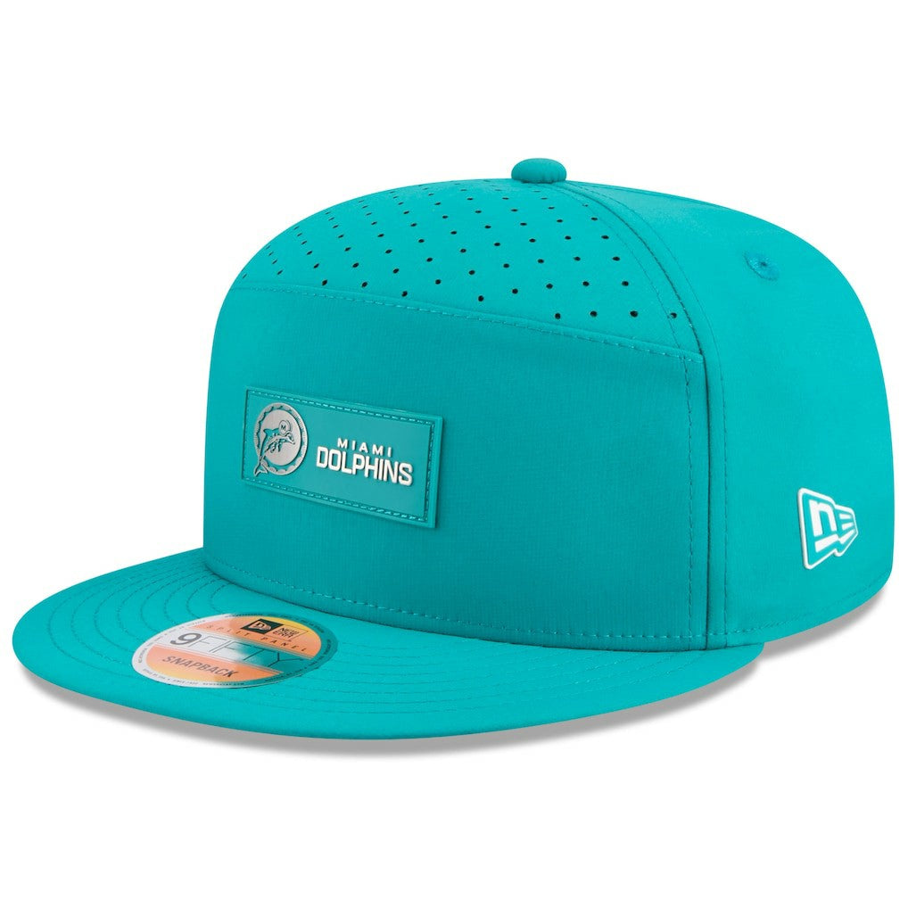 NFL Miami Dolphins 2025 Sideline Throwback Split Panel 9FIFTY Snapback Hat