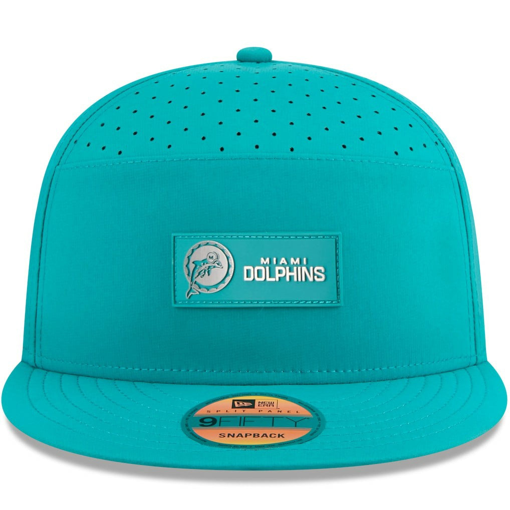NFL Miami Dolphins 2025 Sideline Throwback Split Panel 9FIFTY Snapback Hat