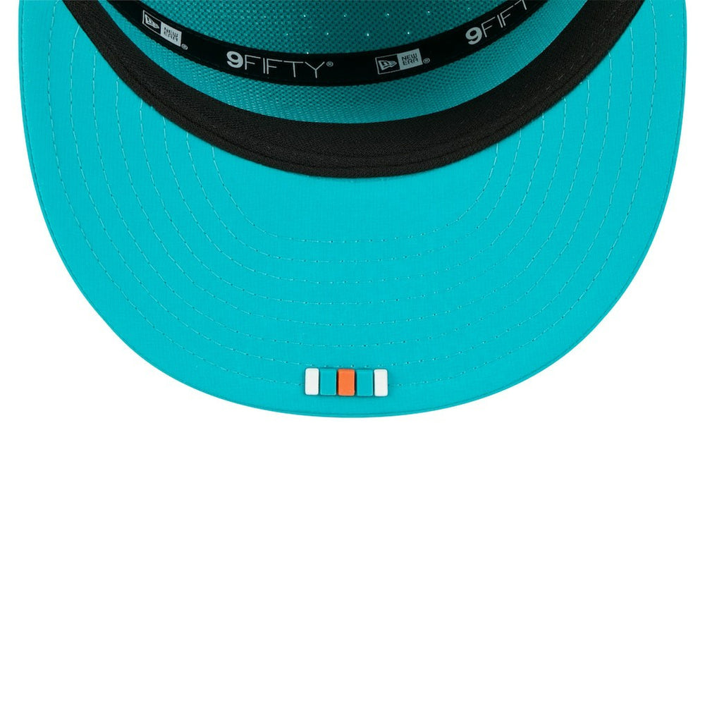 NFL Miami Dolphins 2025 Sideline Split Panel 9FIFTY Snapback Hat
