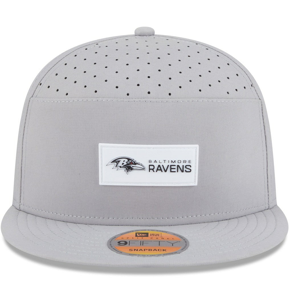 NFL Baltimore Ravens 2025 Sideline Split Panel 9FIFTY Snapback Hat