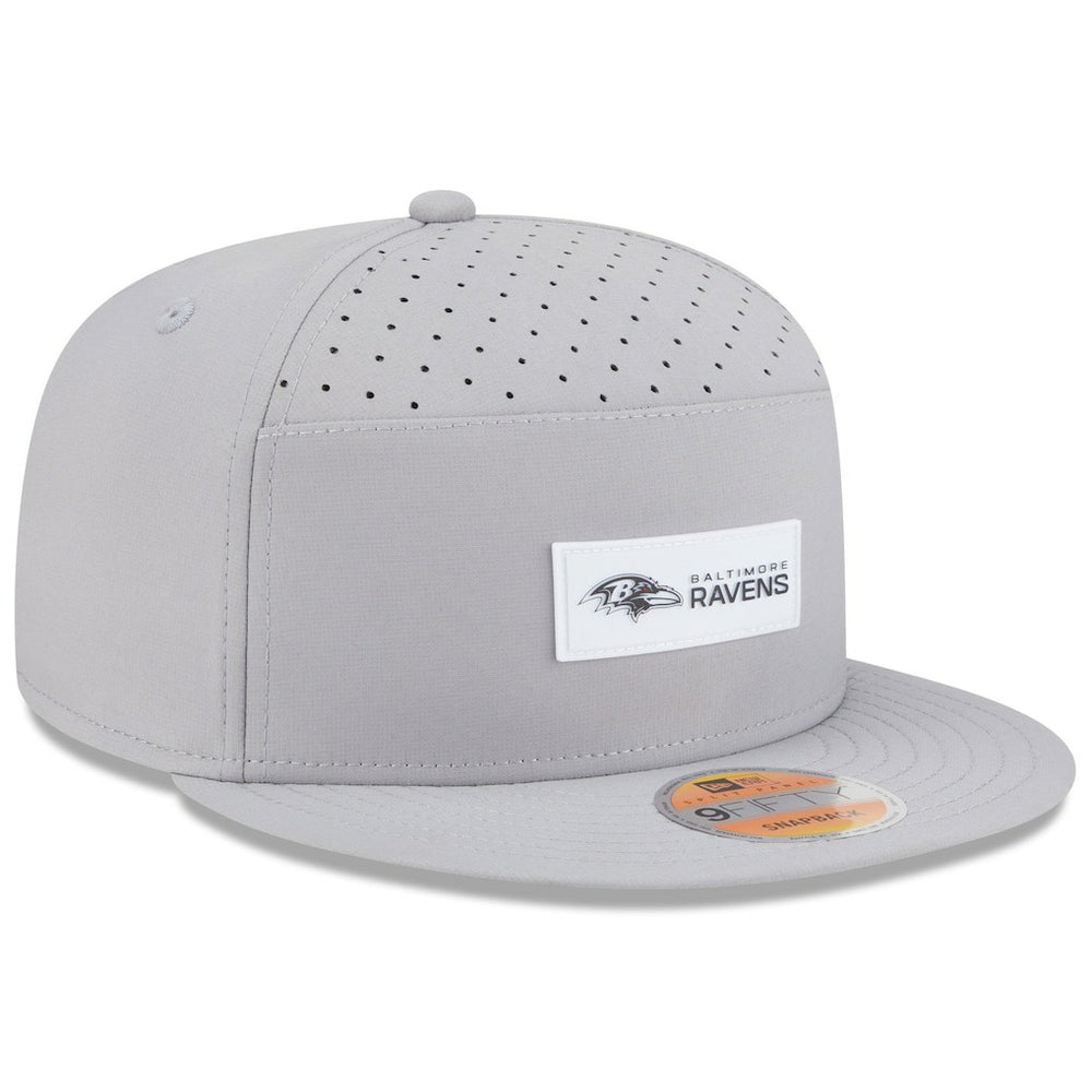 NFL Baltimore Ravens 2025 Sideline Split Panel 9FIFTY Snapback Hat