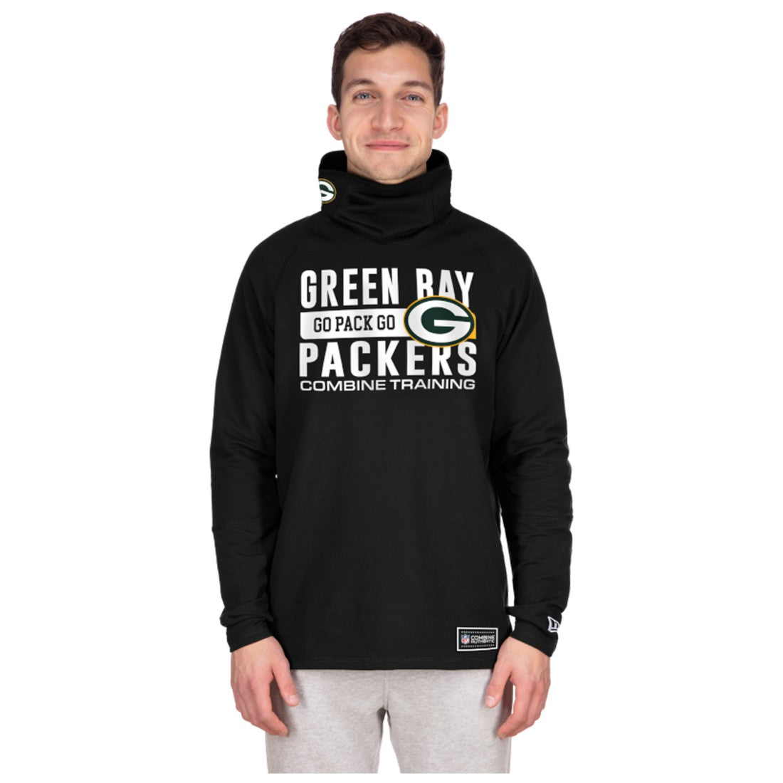 NFL Green Bay Packers Functional Fandom Balaclava Helmet Stripe Tri-Blend Hoodie