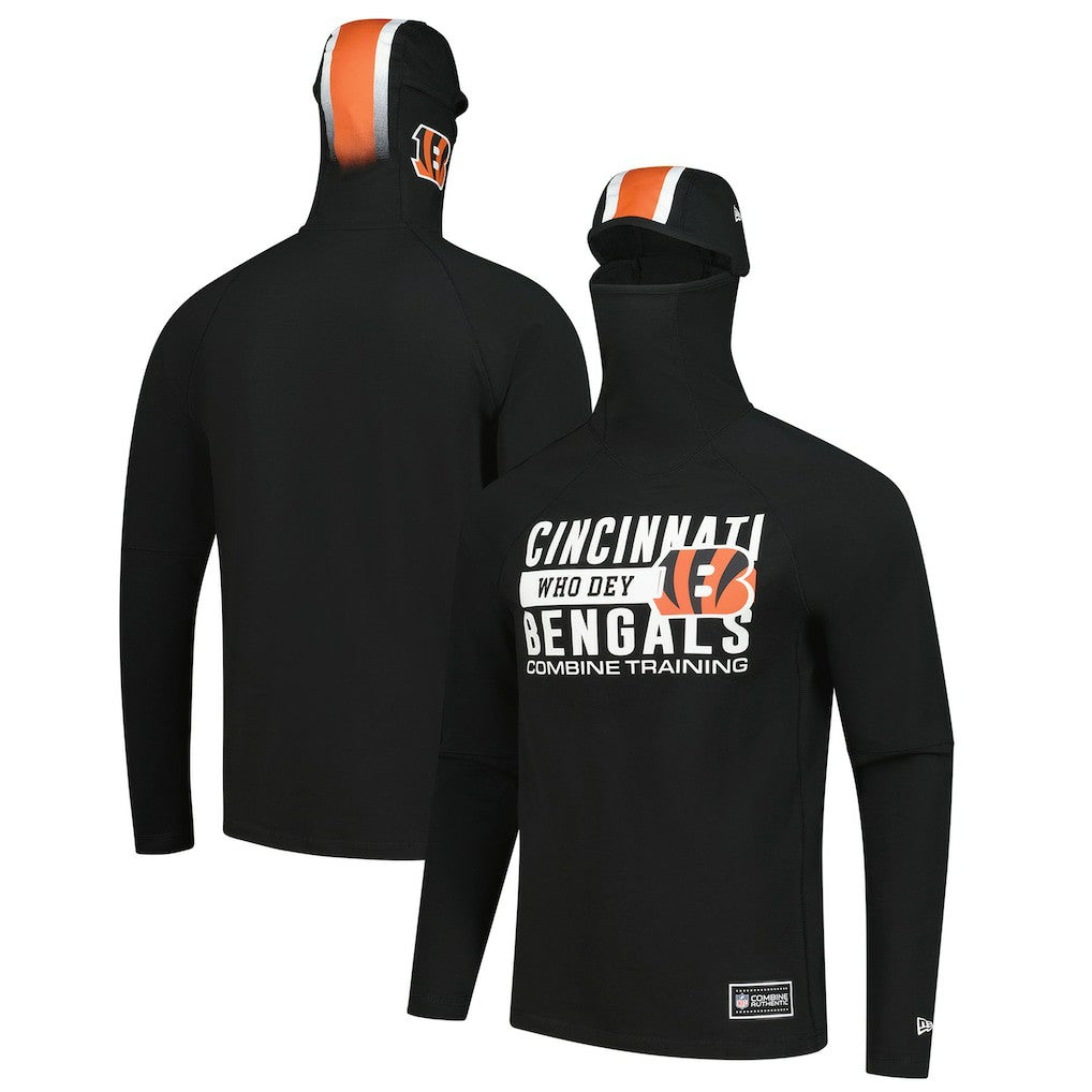 NFL Cincinnati Bengals Functional Fandom Balaclava Helmet Stripe Tri-Blend Hoodie