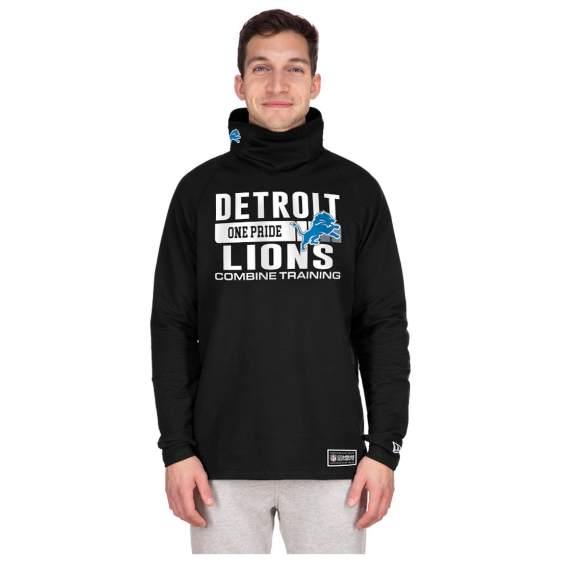 NFL Detroit Lions Functional Fandom Balaclava Helmet Stripe Tri-Blend Hoodie