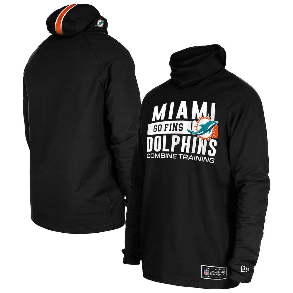 NFL Miami Dolphins Functional Fandom Balaclava Helmet Stripe Tri-Blend Hoodie