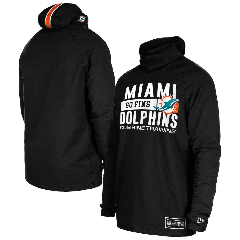 NFL Miami Dolphins Functional Fandom Balaclava Helmet Stripe Tri-Blend Hoodie