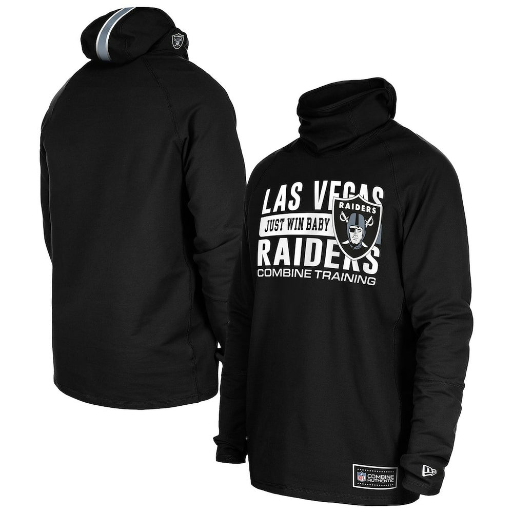 NFL Las Vegas Raiders Functional Fandom Balaclava Helmet Stripe Tri-Blend Hoodie