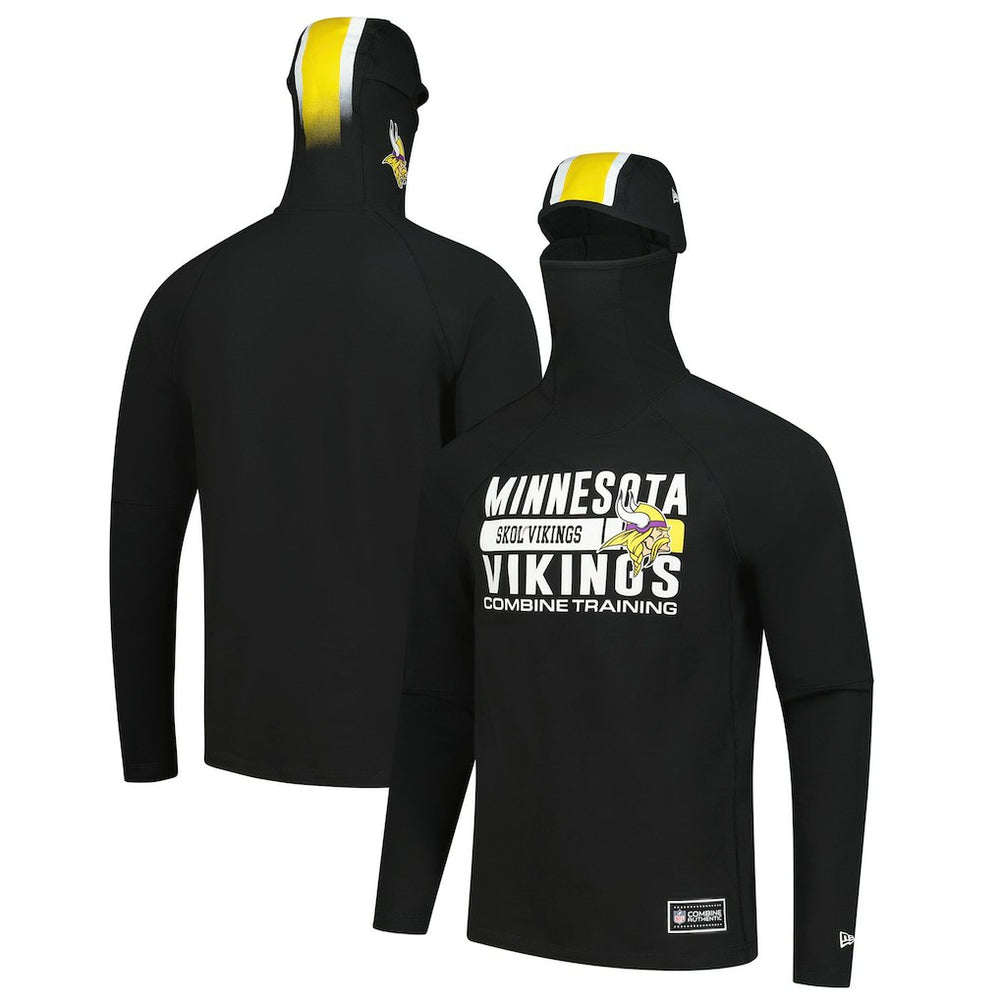 NFL Minnesota Vikings Functional Fandom Balaclava Helmet Stripe Tri-Blend Hoodie