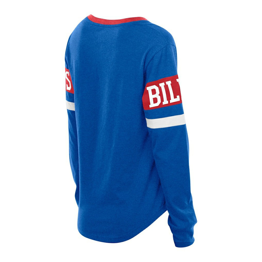 NFL Buffalo Bills Women's Plus Size Throwback Lace-Up Long Sleeve T-Shirt