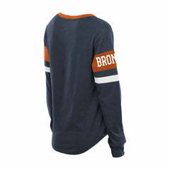 NFL Denver Broncos Women's Plus Size Throwback Lace-Up Long Sleeve T-Shirt