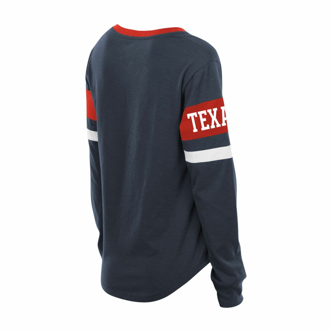 NFL Houston Texans Women's Plus Size Throwback Lace-Up Long Sleeve T-Shirt
