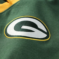 NFL Green Bay Packers Women's Plus Size Throwback Lace-Up Long Sleeve T-Shirt