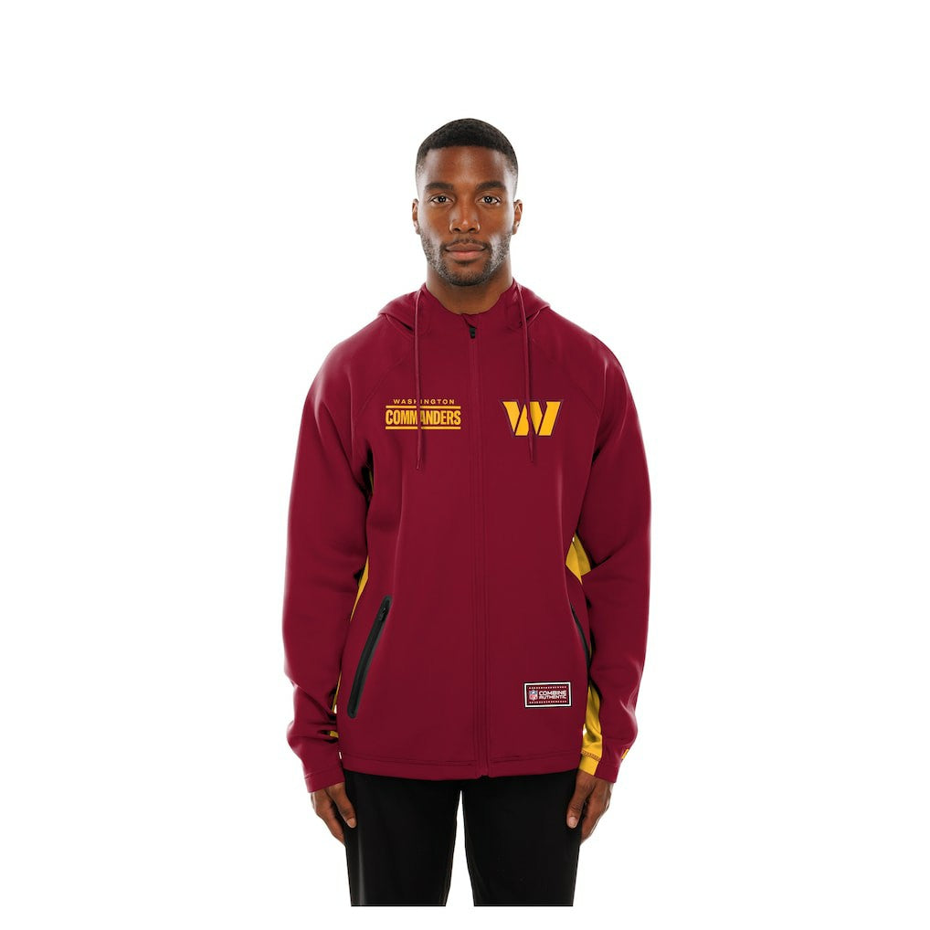 NFL Washington Commanders Combine Authentic Raglan Scuba Full-Zip Hoodie