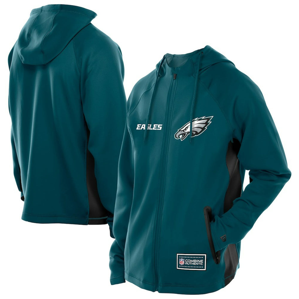 NFL Philadelphia Eagles Combine Authentic Raglan Scuba Full-Zip Hoodie