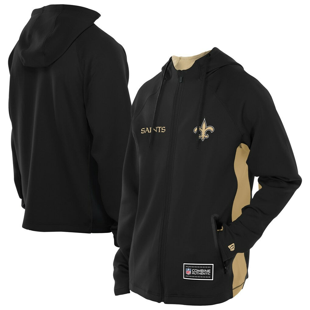 NFL New Orleans Saints Combine Authentic Raglan Scuba Full-Zip Hoodie