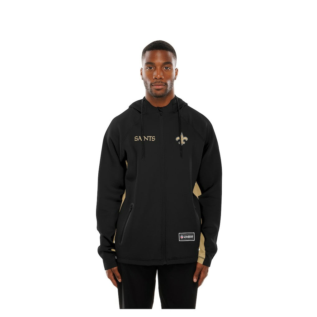 NFL New Orleans Saints Combine Authentic Raglan Scuba Full-Zip Hoodie