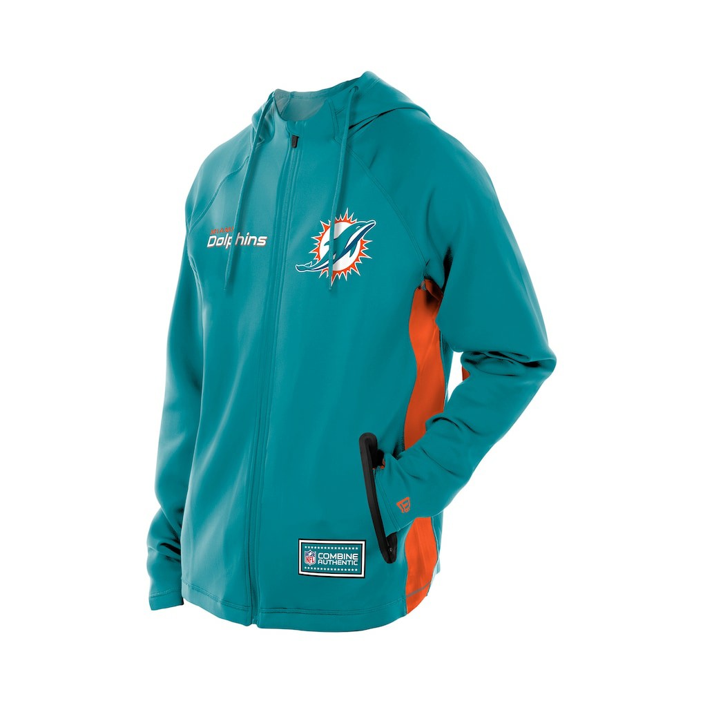 NFL Miami Dolphins Combine Authentic Raglan Scuba Full-Zip Hoodie