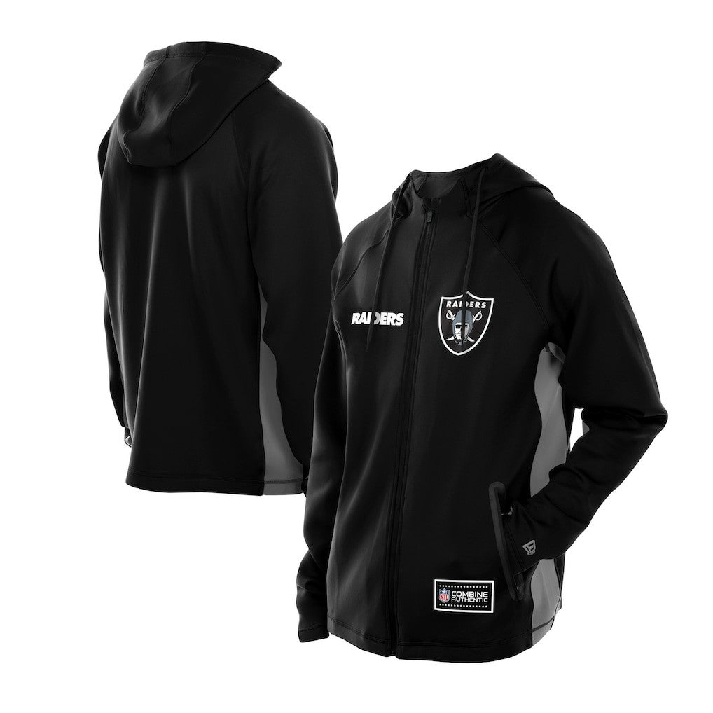 NFL Las Vegas Raiders Combine Authentic Raglan Scuba Full-Zip Hoodie