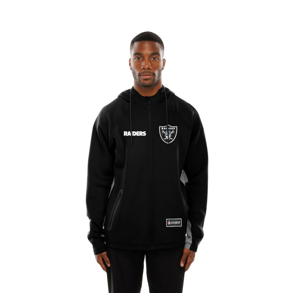 NFL Las Vegas Raiders Combine Authentic Raglan Scuba Full-Zip Hoodie