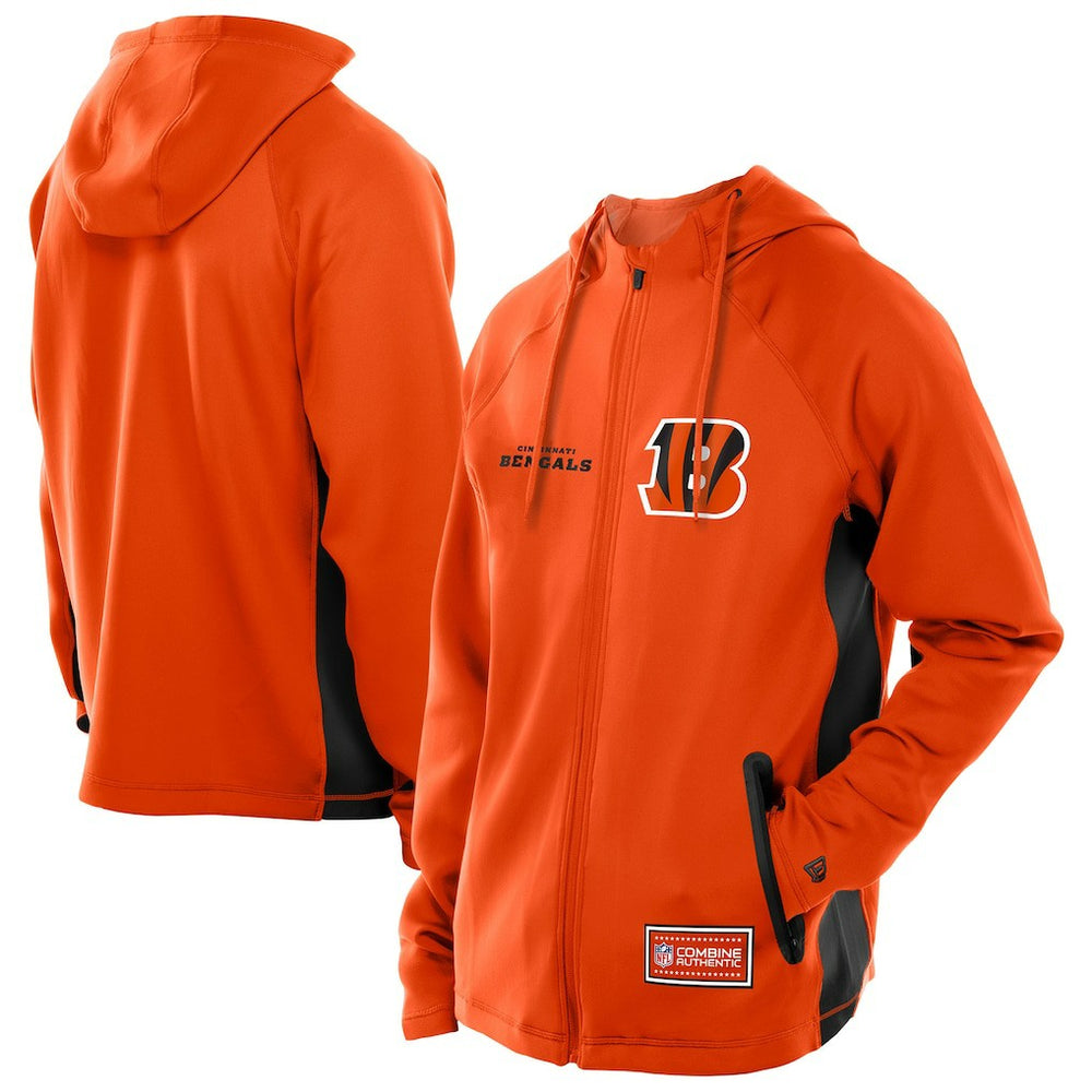NFL Cincinnati Bengals Combine Authentic Raglan Scuba Full-Zip Hoodie