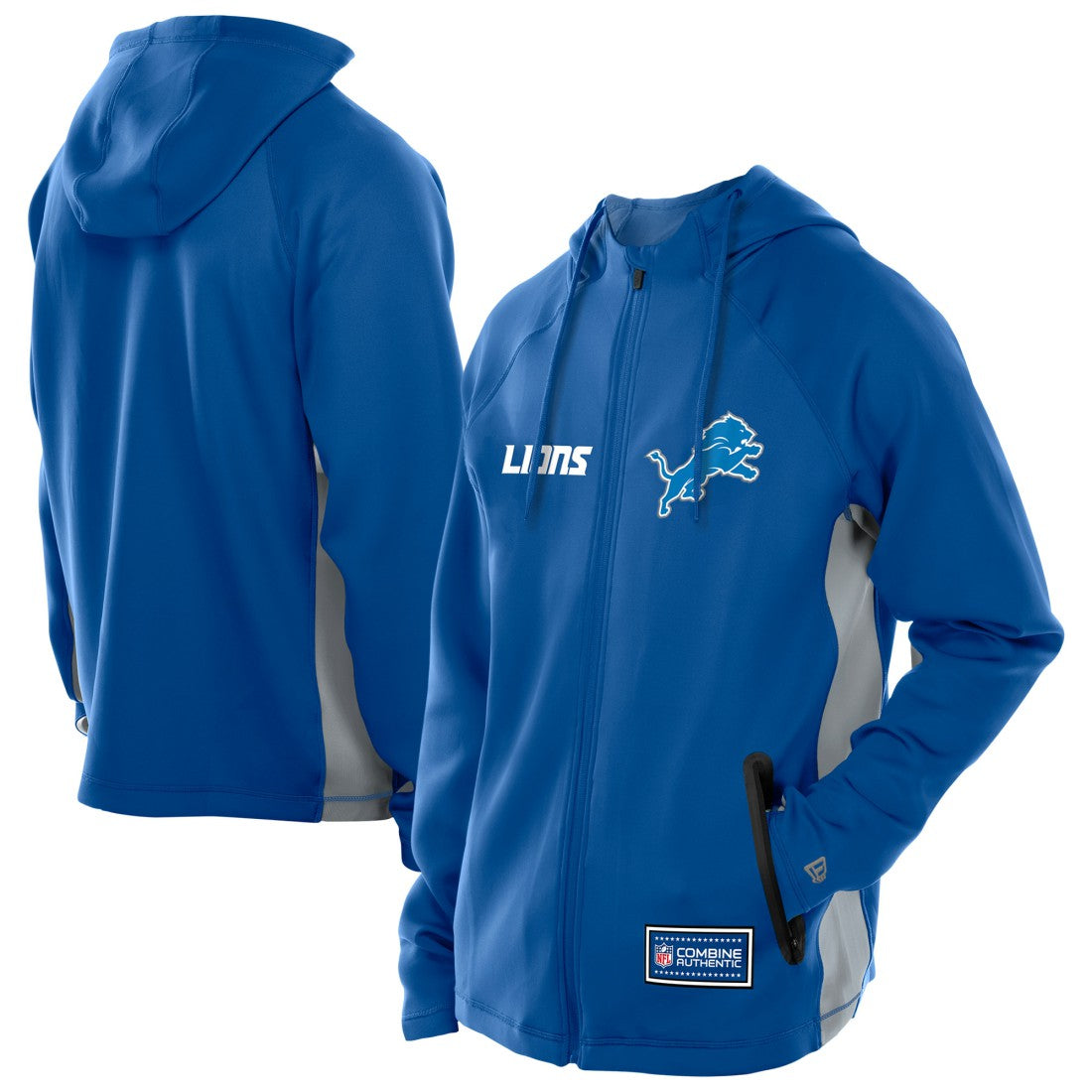NFL Detroit Lions Combine Authentic Raglan Scuba Full-Zip Hoodie