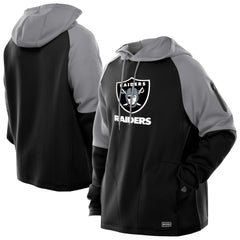 NFL Las Vegas Raiders Combine Authentic Color Block Raglan Pullover Hoodie