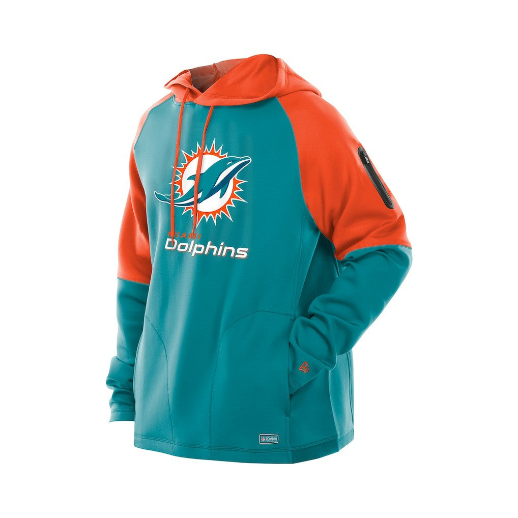 NFL Miami Dolphins Combine Authentic Color Block Raglan Pullover Hoodie
