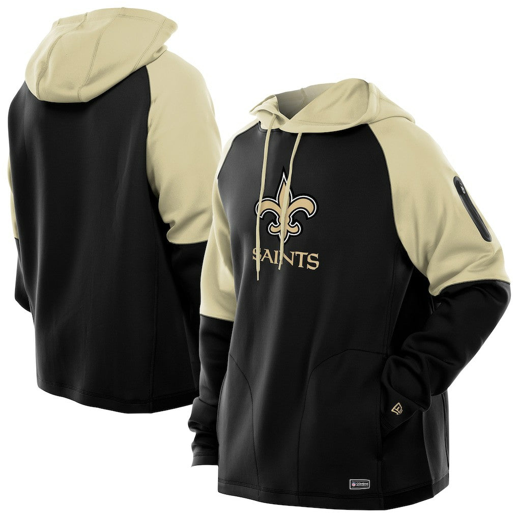 NFL New Orleans Saints Combine Authentic Color Block Raglan Pullover Hoodie