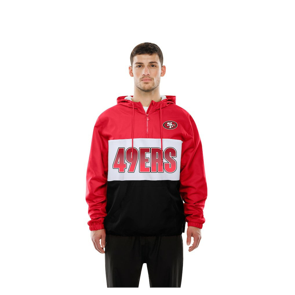 NFL San Francisco 49ers Ripstop Quarter-Zip Hooded Windbreaker