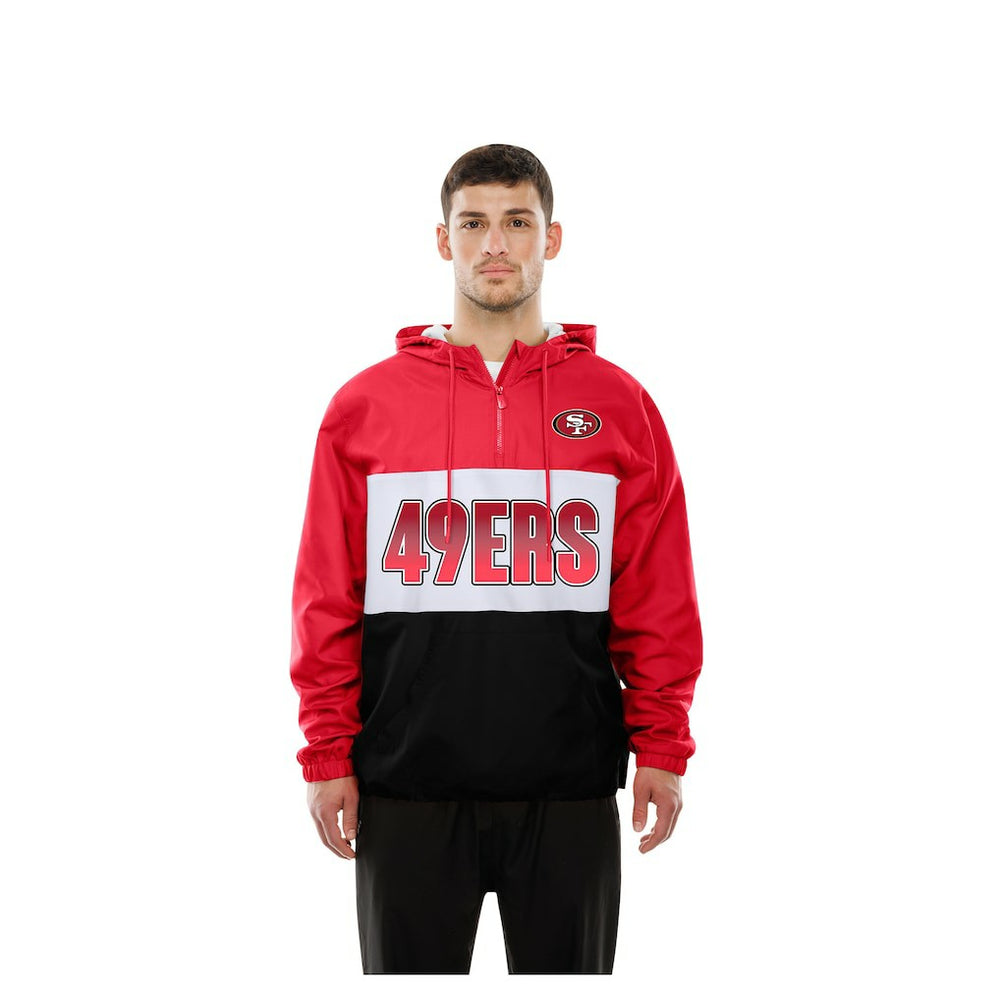 NFL San Francisco 49ers Ripstop Quarter-Zip Hooded Windbreaker