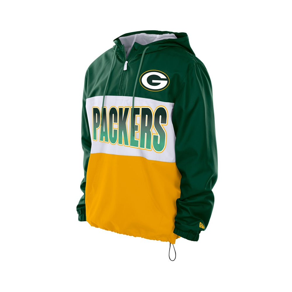 NFL Green Bay Packers Ripstop Quarter-Zip Hooded Windbreaker