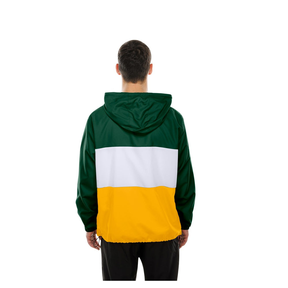 NFL Green Bay Packers Ripstop Quarter-Zip Hooded Windbreaker