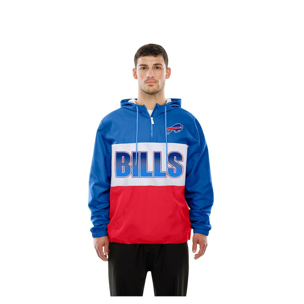 NFL Buffalo Bills Ripstop Quarter-Zip Hooded Windbreaker