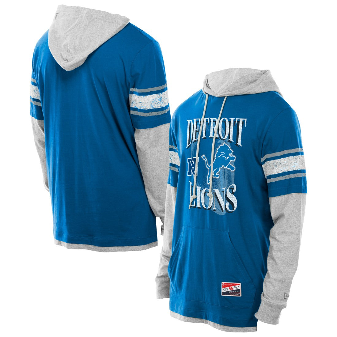 NFL Detroit Lions Twofer Layered Long Sleeve Hoodie T-Shirt
