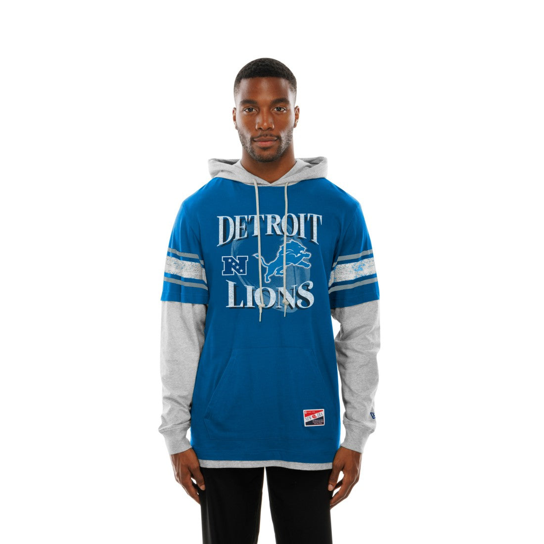 NFL Detroit Lions Twofer Layered Long Sleeve Hoodie T-Shirt