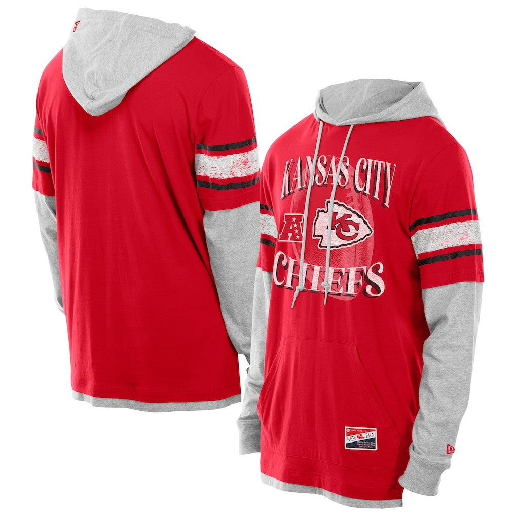 NFL Kansas City Chiefs Twofer Layered Long Sleeve Hoodie T-Shirt