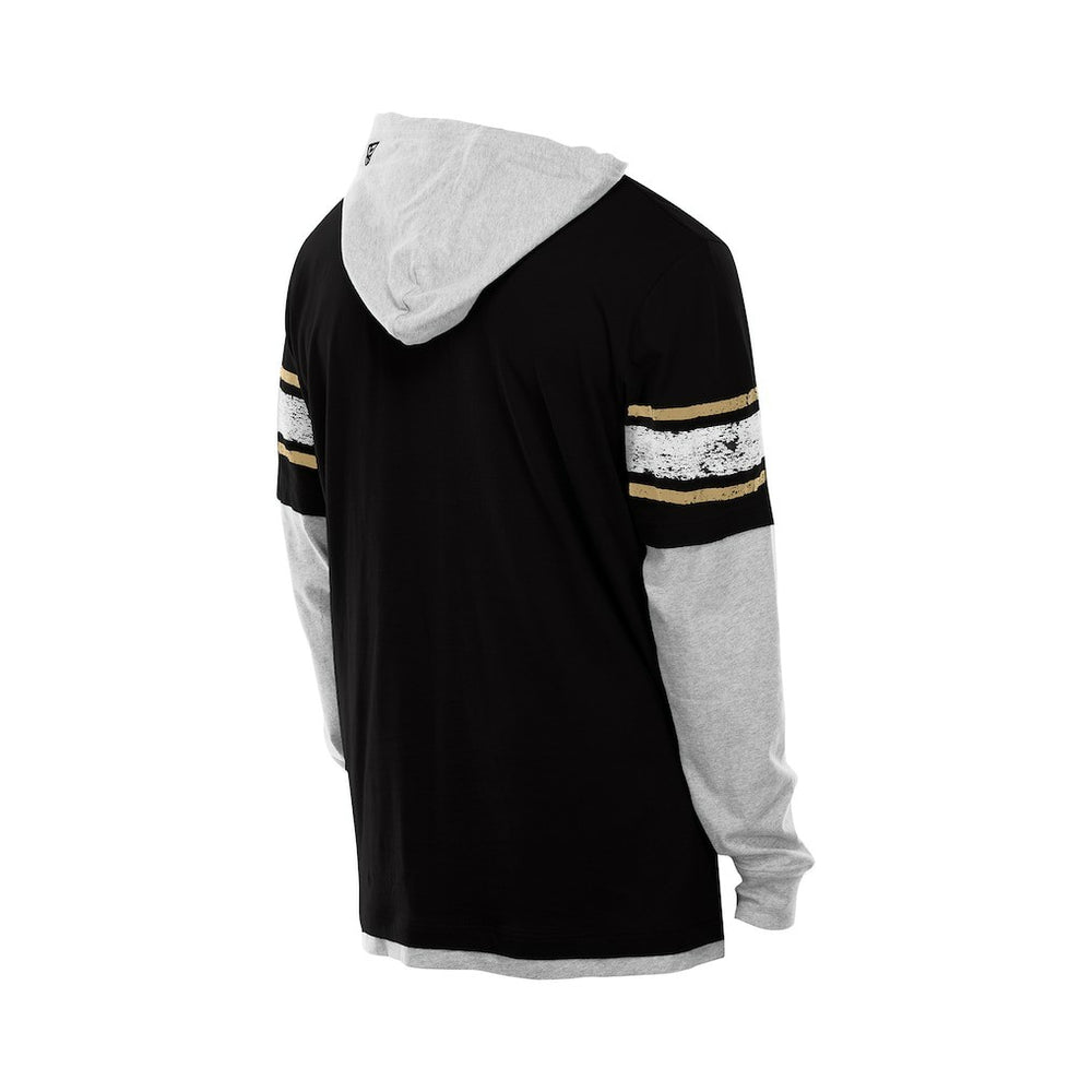 NFL New Orleans Saints Twofer Layered Long Sleeve Hoodie T-Shirt