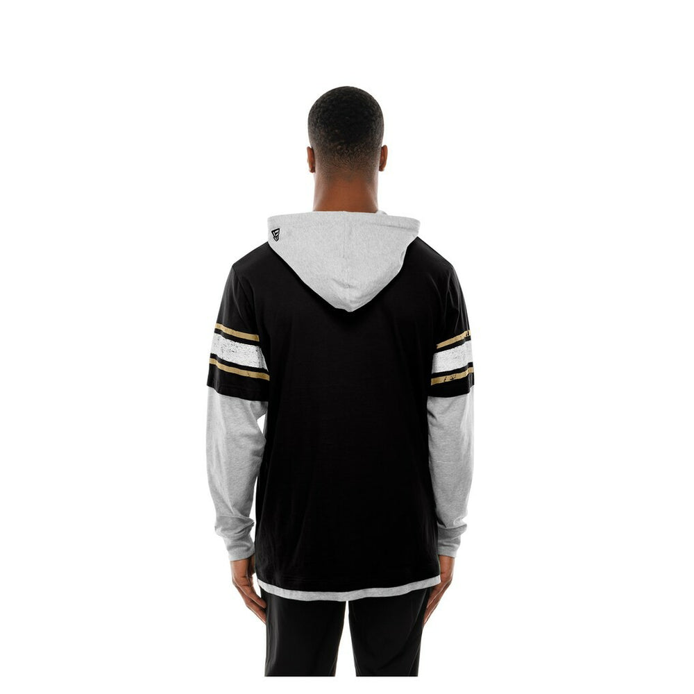 NFL New Orleans Saints Twofer Layered Long Sleeve Hoodie T-Shirt