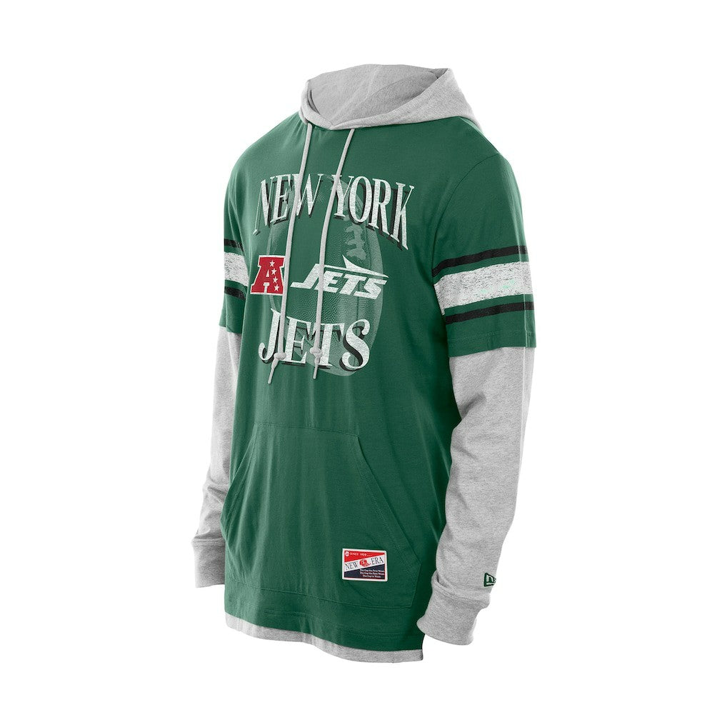 NFL New York Jets Twofer Layered Long Sleeve Hoodie T-Shirt