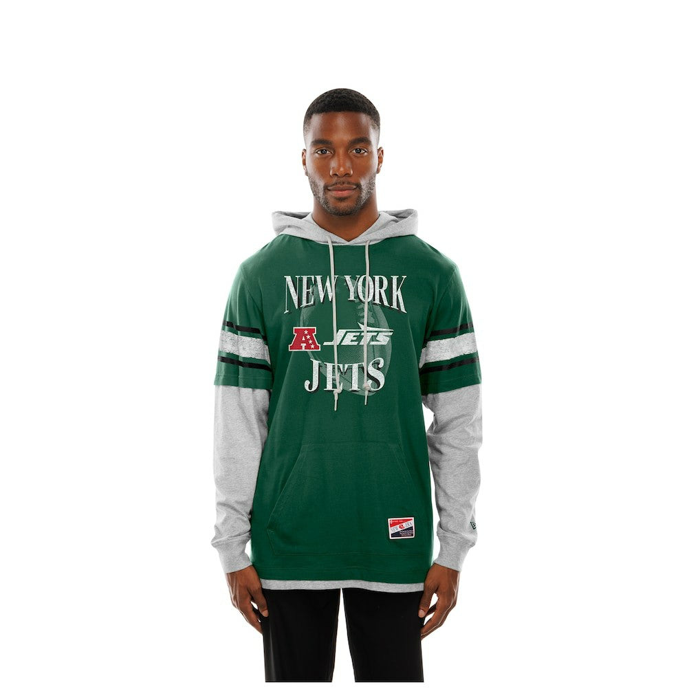 NFL New York Jets Twofer Layered Long Sleeve Hoodie T-Shirt